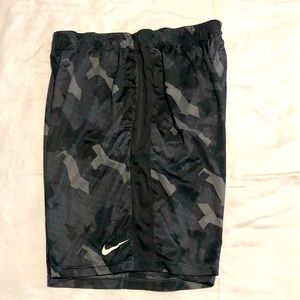 Nike Pro Combat Camouflage Shorts. Black and Grey. Draw string is missing